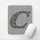 Hydrangeabloemen met initiaal C monogram Muismat (Met muis)