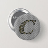 Hydrangeabloemen met initiaal C monogram Ronde Button 5,7 Cm (Voorkant /achterkant)