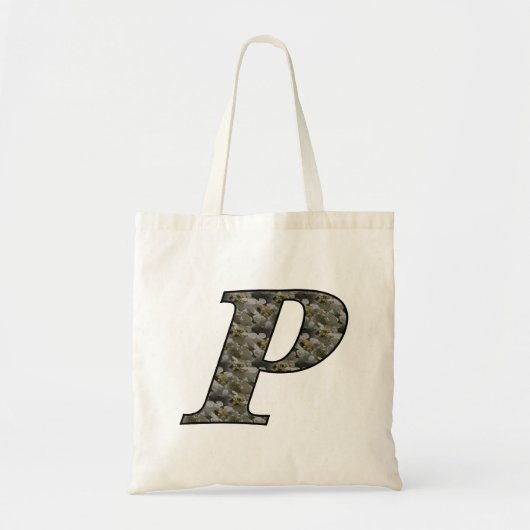 Hydrangeabloemen met initiaal P monogram Tote Bag (Voorkant)