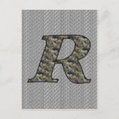 Hydrangeabloemen met monogram initiaal R Briefkaart (Voorkant)