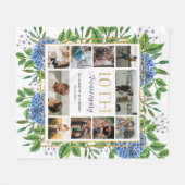 Hydrangeas 10e Jubileum Custom Photo Collage Fleece Deken (Voorkant (Horizontaal))