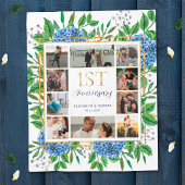 Hydrangeas 1e Jubileum Custom Photo Collage Fleece Deken