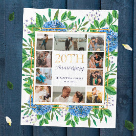 Hydrangeas 20e Jubileum Custom Photo Collage Fleece Deken