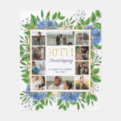 Hydrangeas 30e verjaardag aangepaste foto-collage fleece deken (Voorkant)