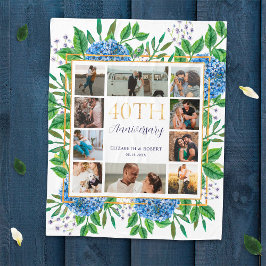 Hydrangeas 40e Jubileum Custom Photo Collage Fleece Deken