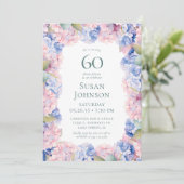 Hydrangeas 60ste Verjaardagsfeest Kaart (Staand voorkant)