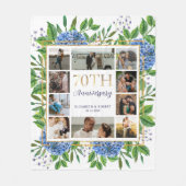 Hydrangea's 70e verjaardag aangepaste fotocollage fleece deken (Voorkant)