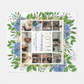 Hydrangea's 70e verjaardag aangepaste fotocollage fleece deken (Voorkant (Horizontaal))