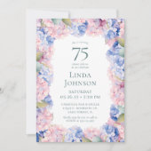 Hydrangeas 75e verjaardag kaart (Voorkant)