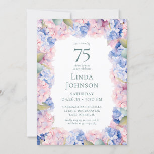 Hydrangea's 75ste verjaardagsfeestje kaart