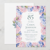 Hydrangeas 85e verjaardagsfeest kaart (Voorkant / Achterkant)