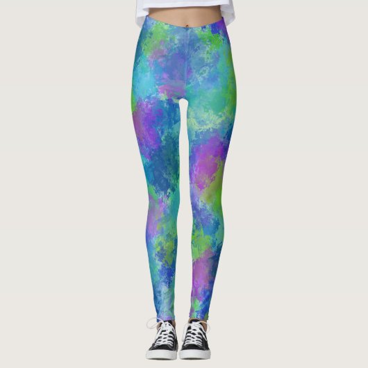 Hydrangeas Abstract Leggings (Voorkant)