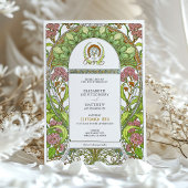 Hydrangeas Art Nouveau bruiloft Kaart