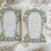 Hydrangeas Art Nouveau bruiloft Kaart