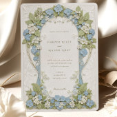 Hydrangeas Art Nouveau bruiloft Kaart