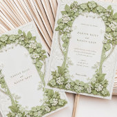 Hydrangeas Art Nouveau bruiloft Kaart
