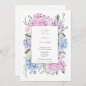 Hydrangeas Baby shower Invitation Kaart (Voorkant / Achterkant)