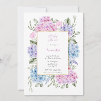 Hydrangeas Baby shower Invitation Kaart