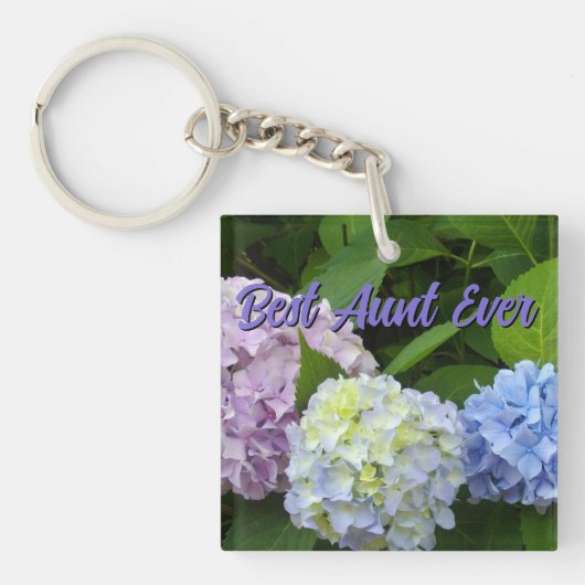 Hydrangeas, beste tante ooit sleutelhanger (Voorkant)