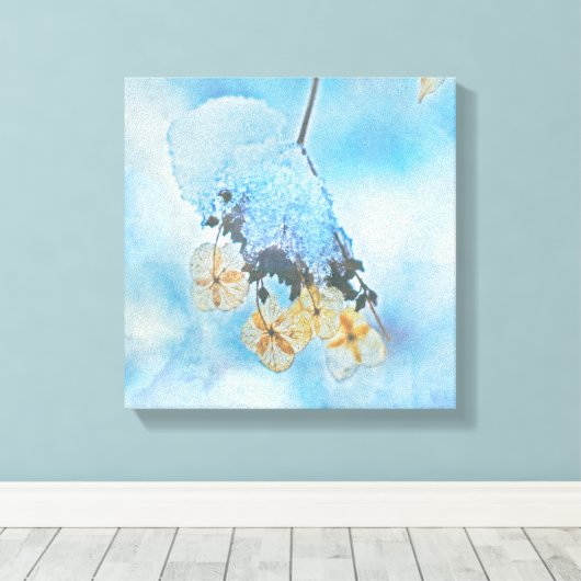 Hydrangeas, bevroren canvas afdruk (Insitu (Houten vloer))