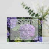 Hydrangeas blauw paarse bloementuin RSVP Kaartje (Staand voorkant)