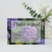 Hydrangeas blauw paarse bloementuin RSVP Kaartje (Staand voorkant)