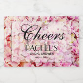 Hydrangeas Bloemen Vrijgezellenfeest Mini Sparkling Wijnetiket (Enkel label)