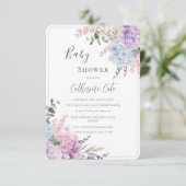 Hydrangea's Bloemschildering Baby Shower Kaart (Staand voorkant)
