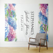 Hydrangeas Blue Floral Vrijgezellenfeest Fotocabin Wandkleed (In Situ (horizontaal))