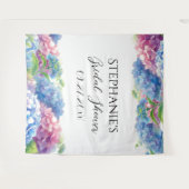 Hydrangeas Blue Floral Vrijgezellenfeest Fotocabin Wandkleed (Voorkant (horizontaal))