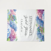 Hydrangeas Blue Floral Vrijgezellenfeest Fotocabin Wandkleed (Voorkant (horizontaal))