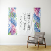 Hydrangeas Blue Floral Vrijgezellenfeest Fotocabin Wandkleed (In Situ (horizontaal))