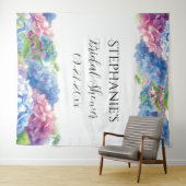 Hydrangeas Blue Floral Vrijgezellenfeest Fotocabin Wandkleed (In Situ (horizontaal))