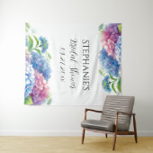 Hydrangeas Blue Floral Vrijgezellenfeest Fotocabin Wandkleed (In Situ (horizontaal))