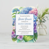 Hydrangeas Blue Floral Waterverf Vrijgezellenfeest Kaart (Staand voorkant)