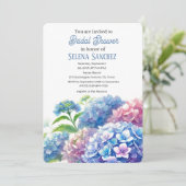 Hydrangeas Blue Floral Waterverf Vrijgezellenfeest Kaart (Staand voorkant)