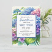 Hydrangeas Blue Floral Waterverf Vrijgezellenfeest Kaart (Staand voorkant)