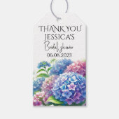 Hydrangeas Blue Flowers Vrijgezellenfeest Party Cadeaulabel (Voorkant)