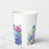 Hydrangeas Blue Flowers Vrijgezellenfeest Party Papieren Bekers (Rechts)