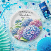 Hydrangeas Blue Flowers Vrijgezellenfeest Party Papieren Bordje (Feest)