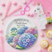 Hydrangeas Blue Flowers Vrijgezellenfeest Party Papieren Bordje (Feest)