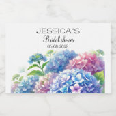 Hydrangeas Blue Flowers Vrijgezellenfeest Party Sparkling Wijnetiket (Enkel label)