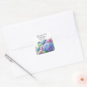 Hydrangeas Blue Flowers Vrijgezellenfeest Party Vierkante Sticker (Envelop)