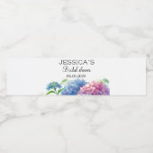 Hydrangeas Blue Flowers Vrijgezellenfeest Party Waterfles Etiket (Enkel label)