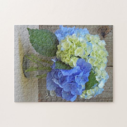 Hydrangeas Blue Mason Jar Floral Legpuzzel (Horizontaal)