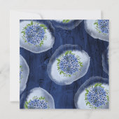Hydrangeas Blue Rustic Wood 30th Birthday Party Kaart (Achterkant)