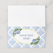 Hydrangeas Blue Tegel Food Tent Place Card Klantenkaartje (Buitenkant ongevouwen)