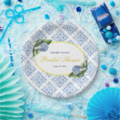 Hydrangeas Blue Tegel Paper Borden Papieren Bordje (Feest)