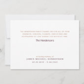 Hydrangeas Botanische begrafenis Eenvoudige dank u Bedankkaart (Achterkant)