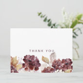 Hydrangea's Botanische Rouwkaart Bedankt (Staand voorkant)